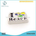 2015 New Design Letter I LOVE Beach schwimmenden Charme für Living Glass Floating Lockets